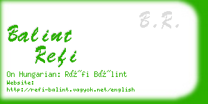 balint refi business card